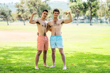 Hairy guys with cut cocks fucking