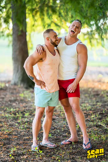 Big muscular men having sex