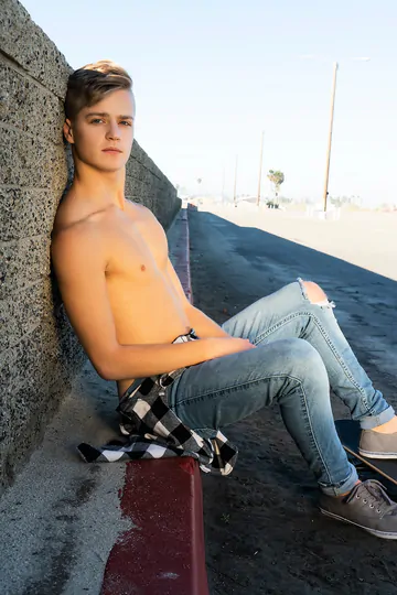 Blonde boy with a hairy cock
