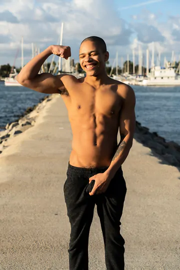 Cute black boy showing cock