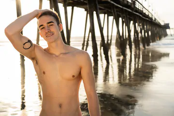 Handsome jock with a hairy dick