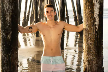 Handsome jock with a hairy dick