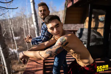 Guys on a cabin trip fucking