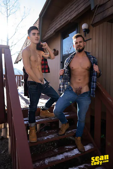 Guys on a cabin trip fucking