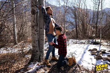 Guys on a cabin trip fucking
