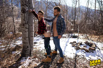 Guys on a cabin trip fucking