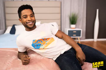 Muscular black guy fucking and cumming