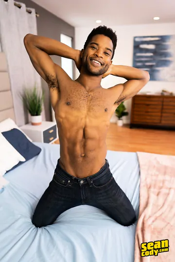 Muscular black guy fucking and cumming