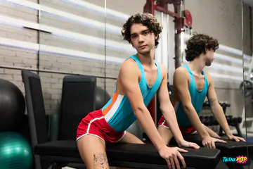 Curly twink getting boned