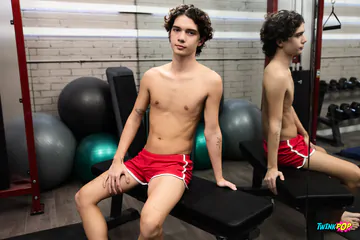 Curly twink getting boned