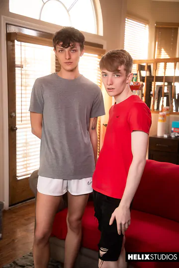 Skinny boy with a fat cock fucking