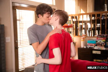 Skinny boy with a fat cock fucking