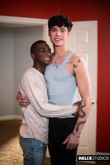 Interracial twinks sucking and fucking