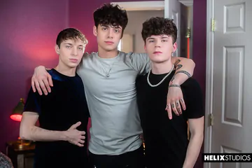 Threesome with cute Silas Brooks