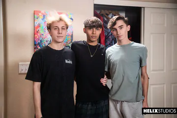 Horny boys having a threesome