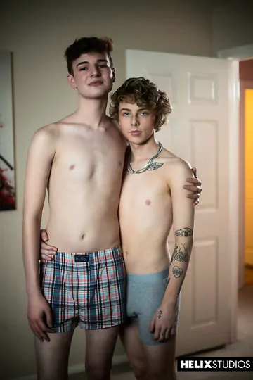 Curly haired boy gets boned