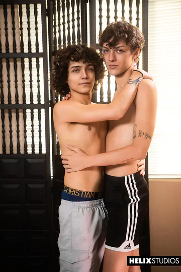 Curly boy bareback fucking