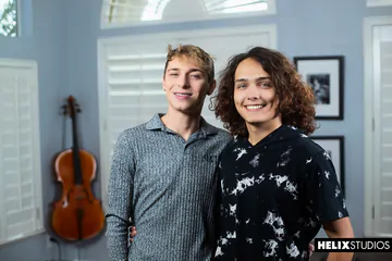 Cute curly boy gets banged