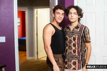 Handsome boys having gay sex