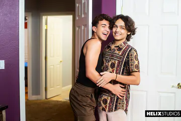 Handsome boys having gay sex