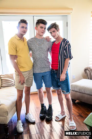 Threesome fucking with Silas Brooks