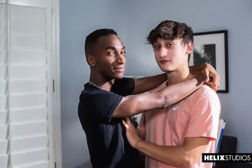 Interracial boys bareback fucking