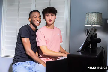 Interracial boys bareback fucking