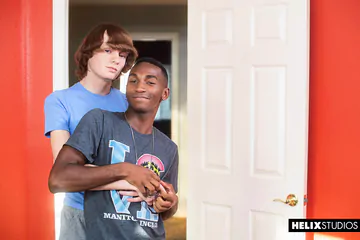Black boy gets big white cock