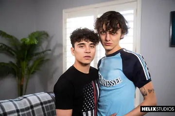 Curly boys bareback fucking