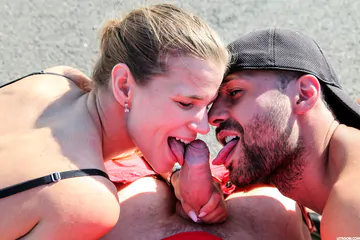 Big dick guy in a bisex threesome