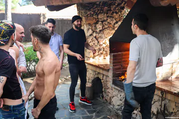 Trailer park guys having an orgy