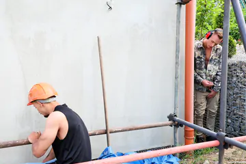 Construction guys taking a break