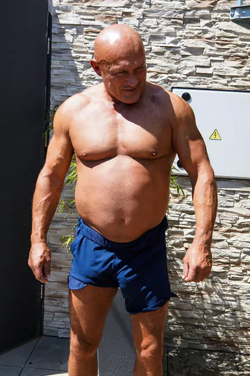 Old beefy guy with his boytoy