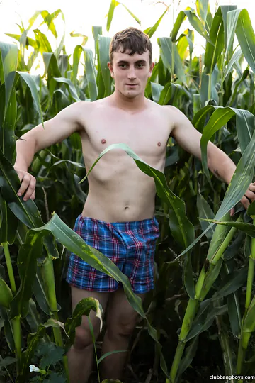 Guy in a corn field gets fucked