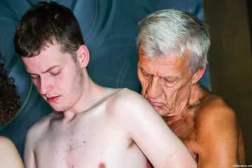 Old man getting younger cocks