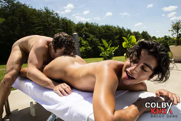 Hot Latino gets fucked by the pool