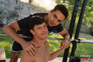 Workout guys taking a fuck break