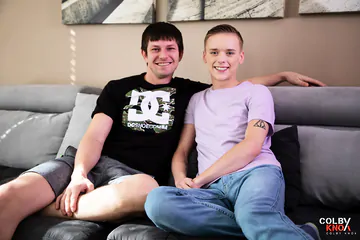 Sexy blonde boy getting boned