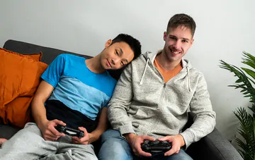 Asian boy getting big white cock