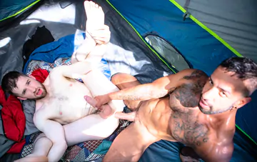 Porn stars fucking in a tent
