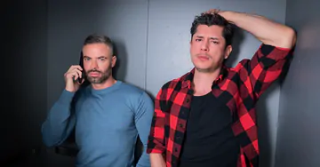 Gay men fucking in the elevator