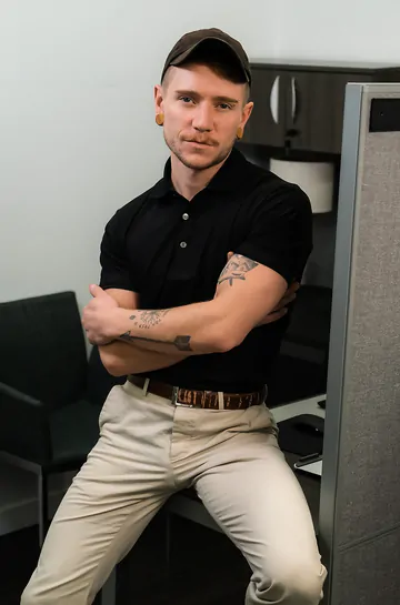 Two guys in an office fucking