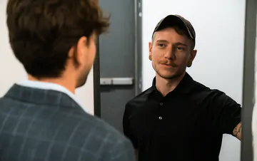 Two guys in an office fucking