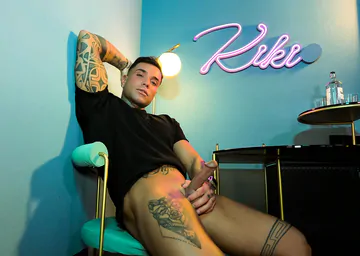 Tattooed guy with a shaved cock