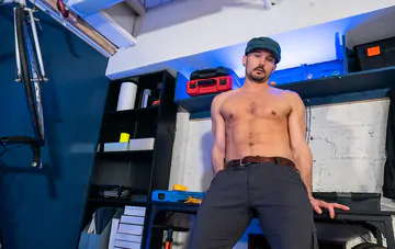 Gay men in a garage fucking