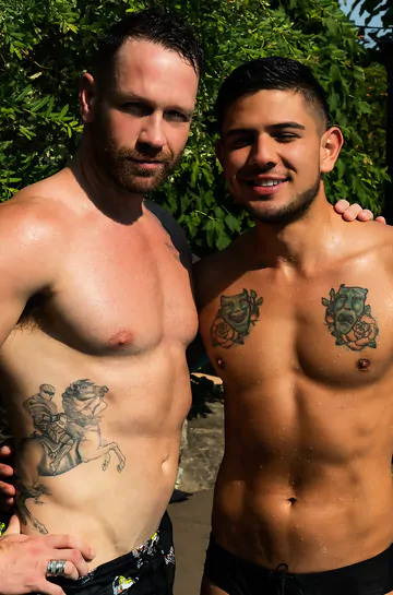 Gays fucking by the pool