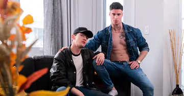 Tattooed stud fucking his buddy