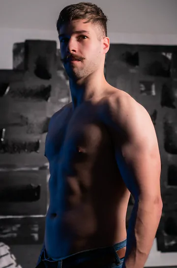 Guy with a moustache gets fucked