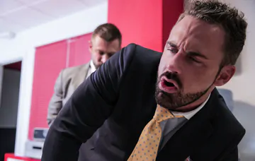 Horny gays having office sex