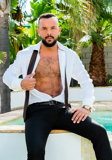 Guys in suits fucking in a pool